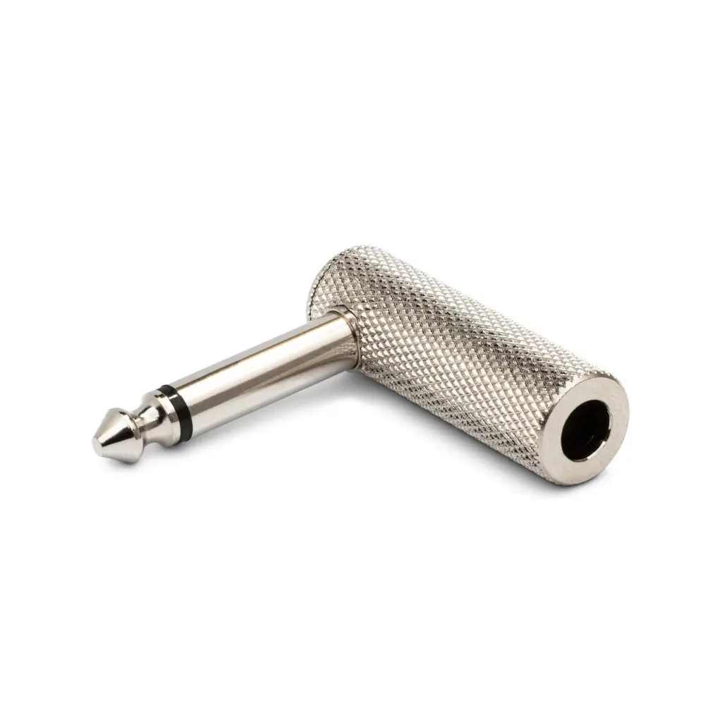 Hosa Technology 1/4 In Ts To Same 1/4 In Ts Right-Angle Adaptor 1
