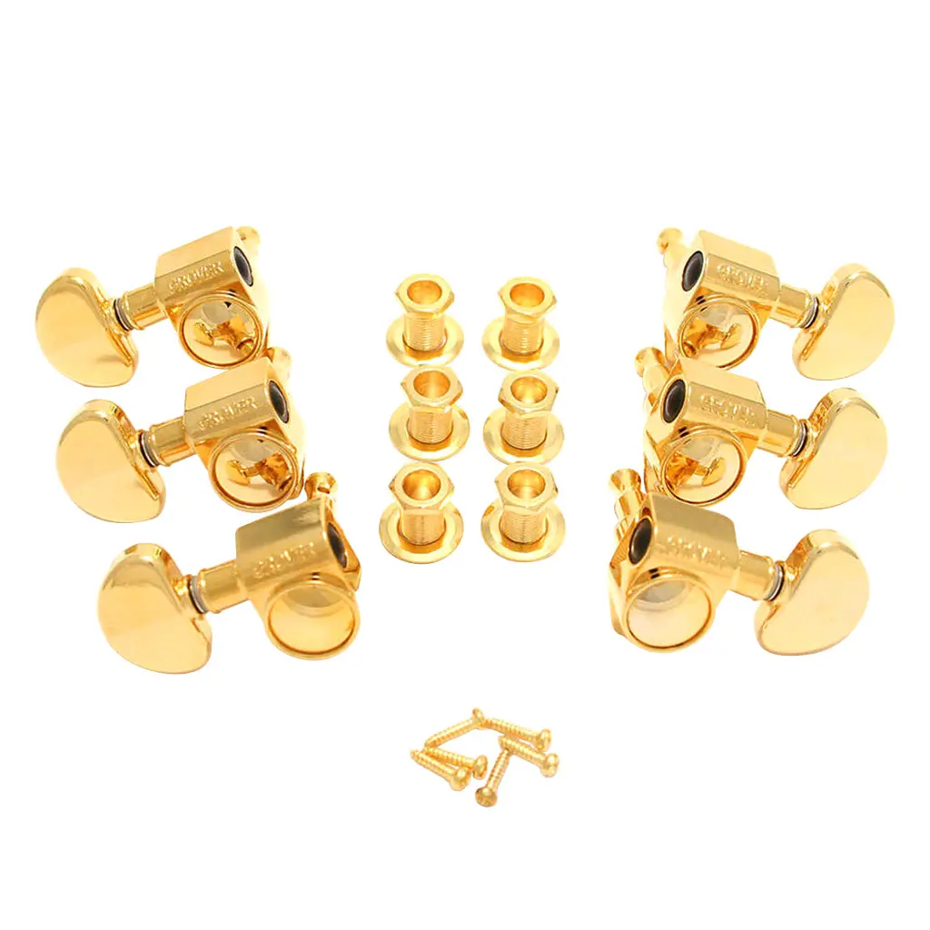 Grover Gro102g Rotomatic Acoustic/Electric Machine Heads 3-A-Side Gold 1