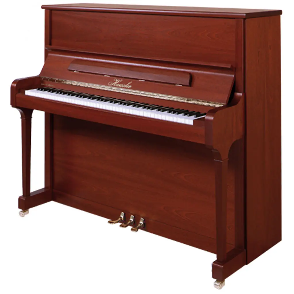 Haessler - H124 Upright Piano - Dark Mahogany 1