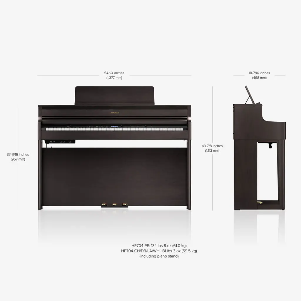 Roland Hp704 Digital Piano - Charcoal Black 2