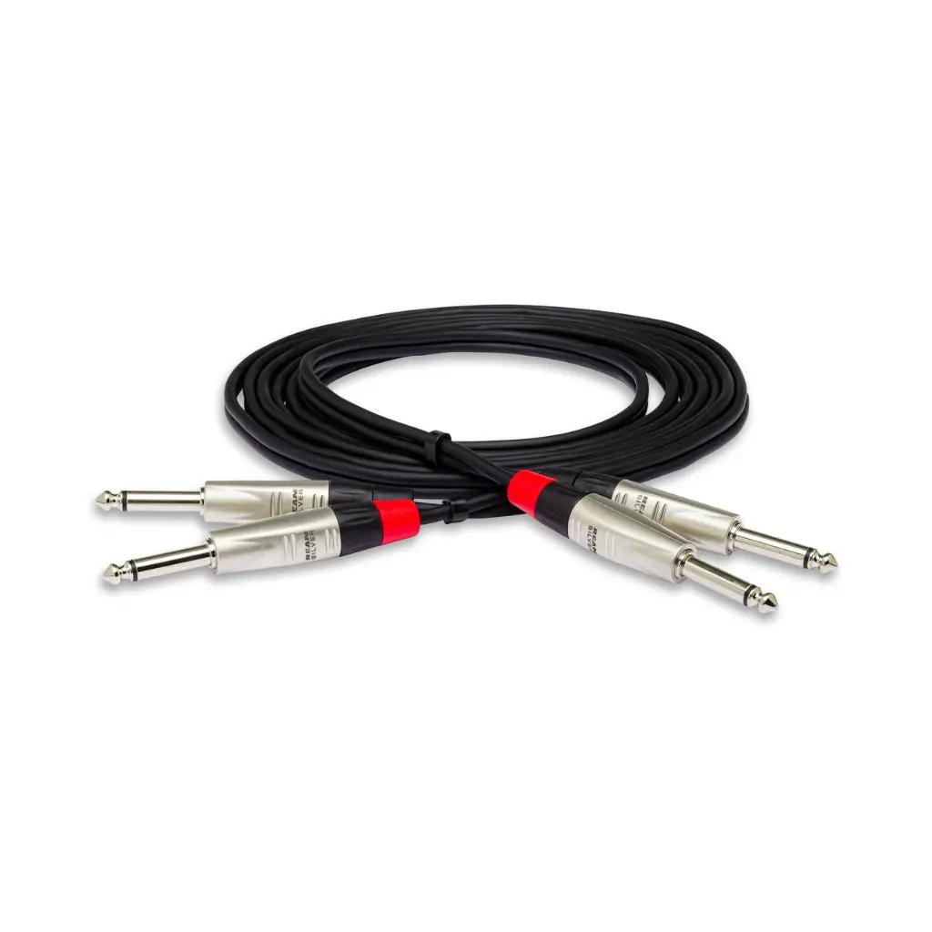 Hosa Technology Dual Rean 1/4 In Ts To Same Pro Stereo Interconnect Cable 5Ft 1