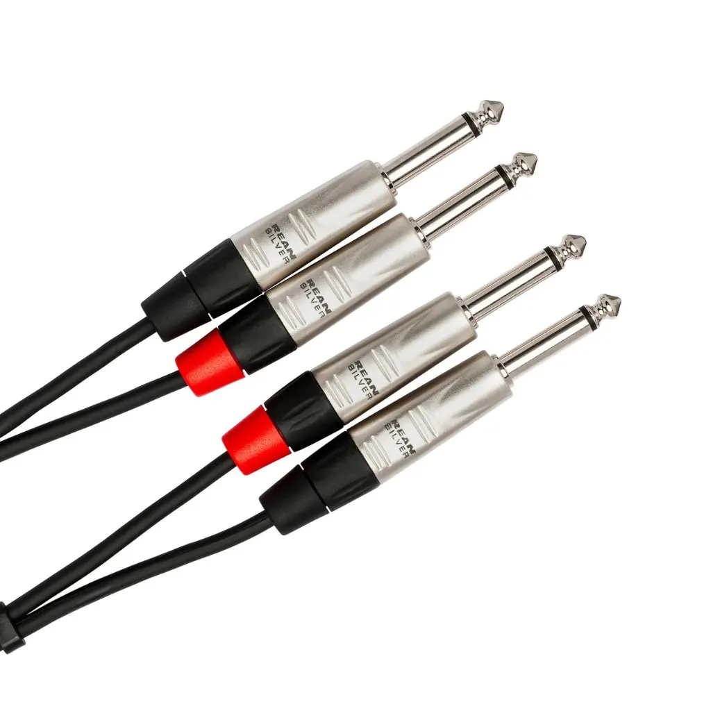 Hosa Technology Dual Rean 1/4 In Ts To Same Pro Stereo Interconnect Cable 5Ft 2
