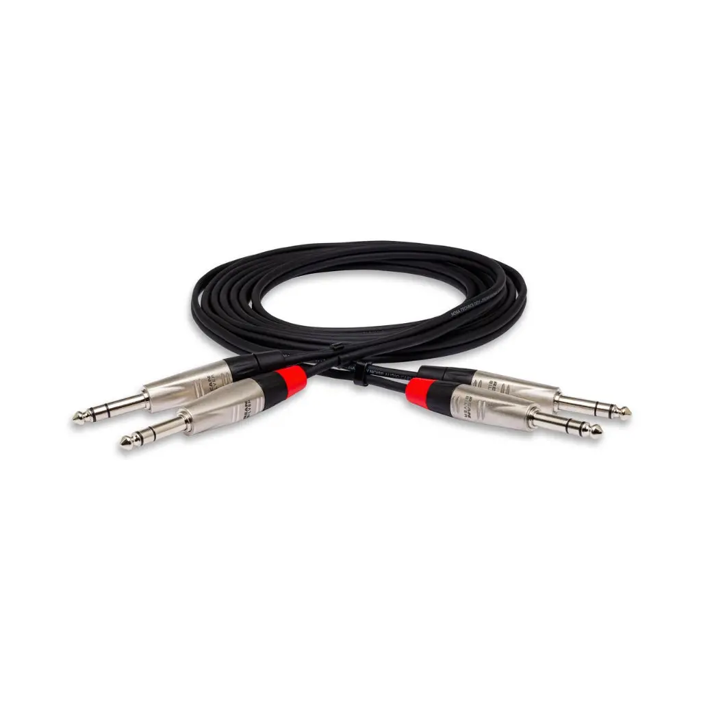 Hosa Technology Dual Rean 1/4 In Trs To Same Pro Stereo Interconnect Cable 1.5Ft 1