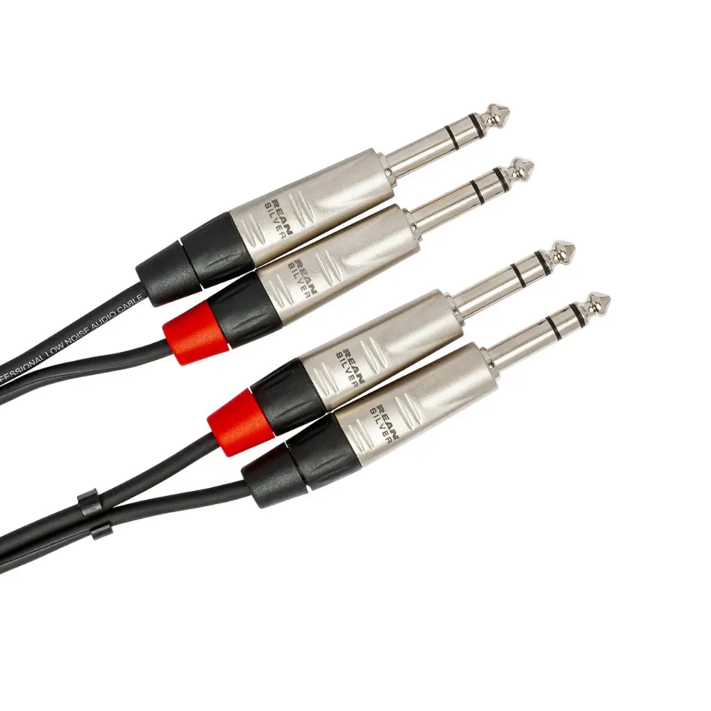 Hosa Technology Dual Rean 1/4 In Trs To Same Pro Stereo Interconnect Cable 3Ft 2