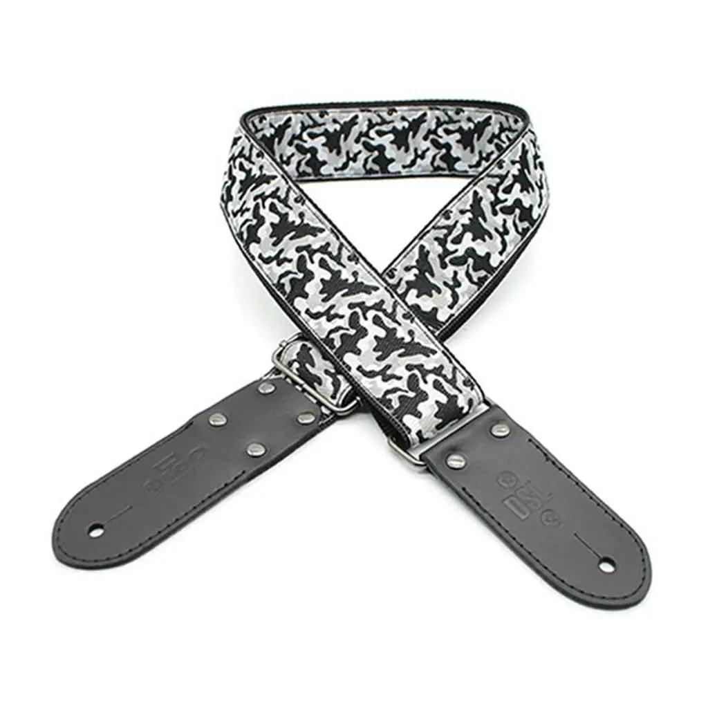 Dsl Jacquard Weaving Guitar Strap - 2" Camo Black 1