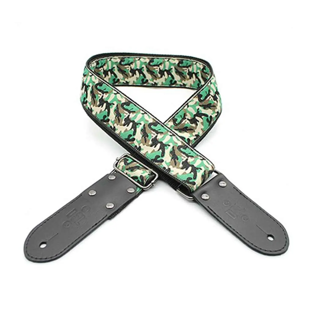Dsl Jacquard Weaving Guitar Strap - 2" Camo Green 1