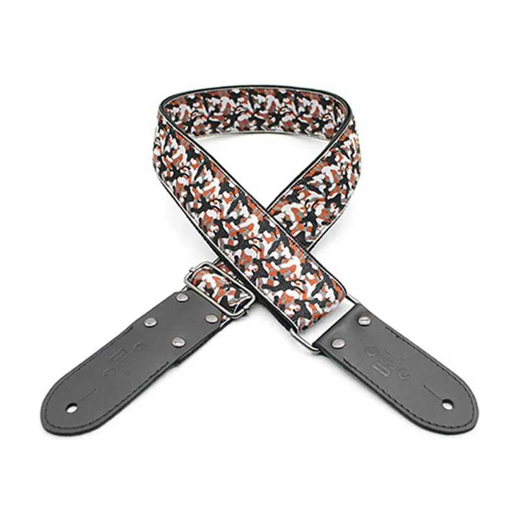 Dsl Jacquard Weaving 2" Guitar Strap - Camo Red 1