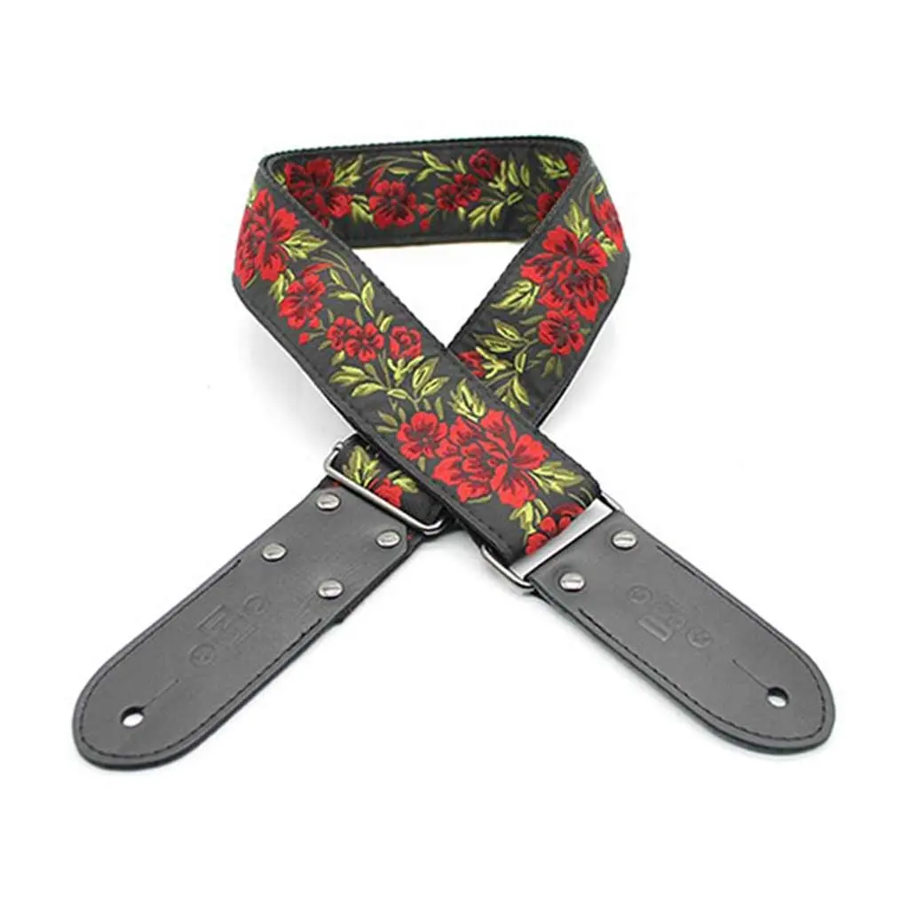 Dsl Jacquard Weaving 2" Guitar Strap -  Fg Red 1