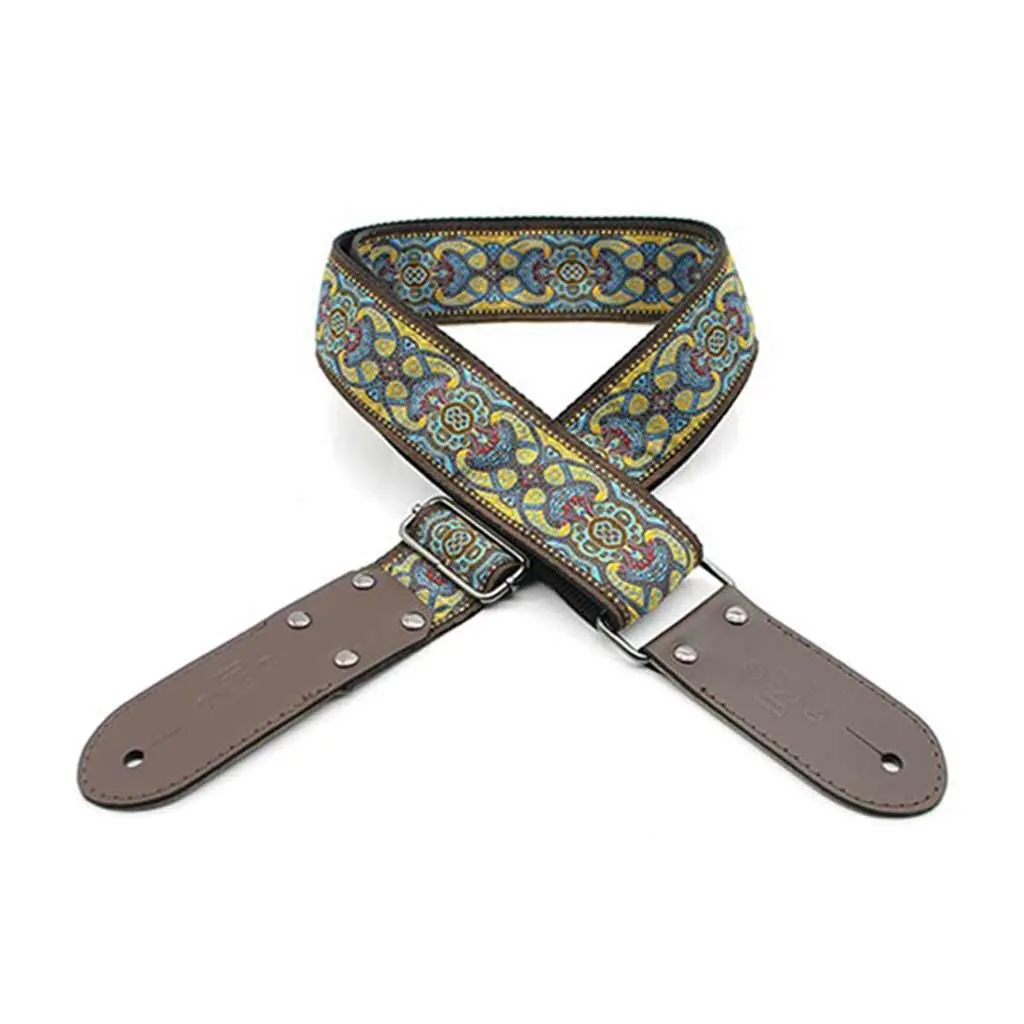 Dsl Jacquard Weaving 2" Guitar Strap - Tad Yellow 1