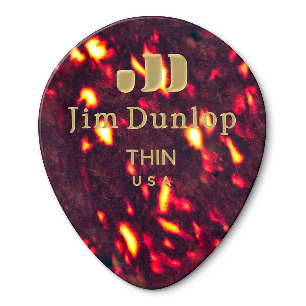 Jim Dunlop Celluloid "Shell Teardrop Classics" Thin - 12 Pack 1