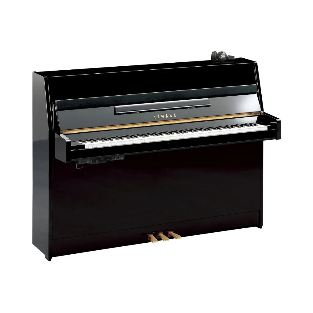Yamaha Ju109sc3pe 109Cm Upright Piano With Sc3 Silent System In Polished Ebony 1