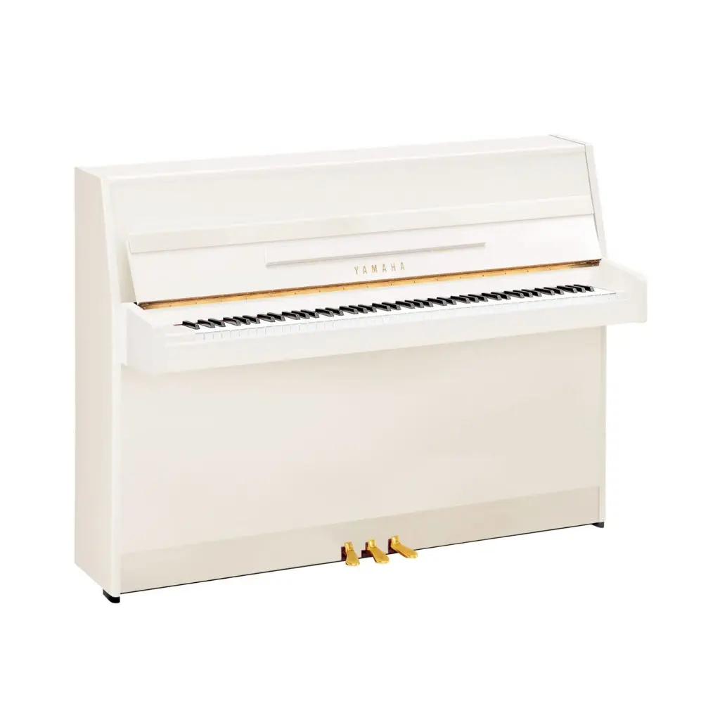 Yamaha Ju109sc3pwh 109Cm Upright Piano With Sc3 Silent System In Polished White 1