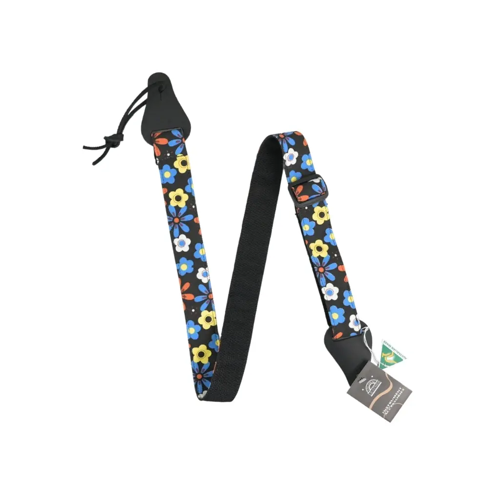 Colonial Leather - Ukulele Jacquard Strap - Daisy Flowers 1