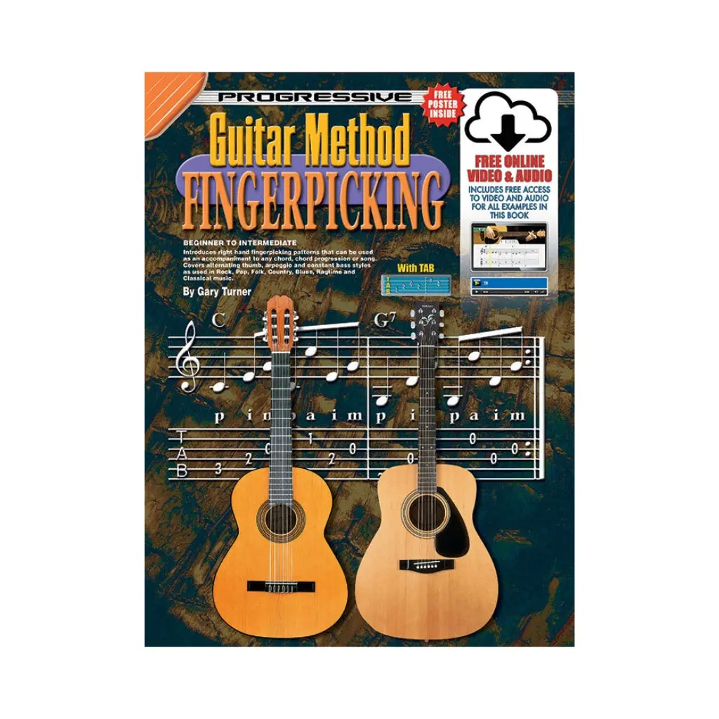 Progressive Guitar Method Fingerpicking Book/Online Video & Audio 1
