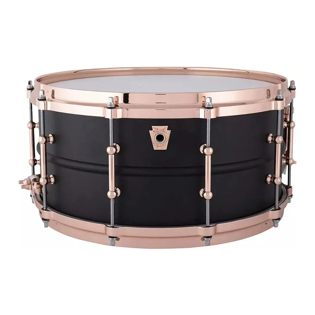 Ludwig Custom Black Beauty Hot Rod - 14"X6.5" - Matte Black With Copper Hardware 1