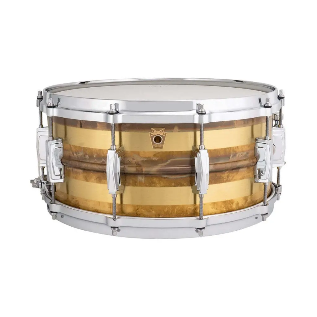 Ludwig Lb464rs Supraphonic Raw Brass Striped 14X6.5 Snare Drum 1