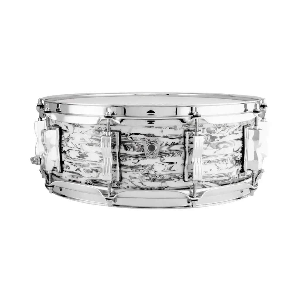 Ludwig Classic Maple Wood Shell 5X14 Snare Drum White Abalone 1