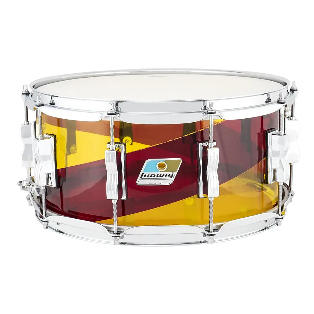 Ludwig Vistalite 50Th Anniversary 6.5" X 14" Snare Drum - Red Yellow 1