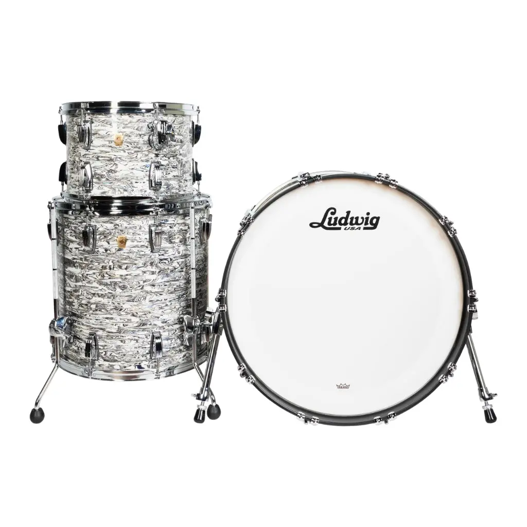 Ludwig Classic Maple 22" Fab White Abalone 3 Piece Shell Pack 1