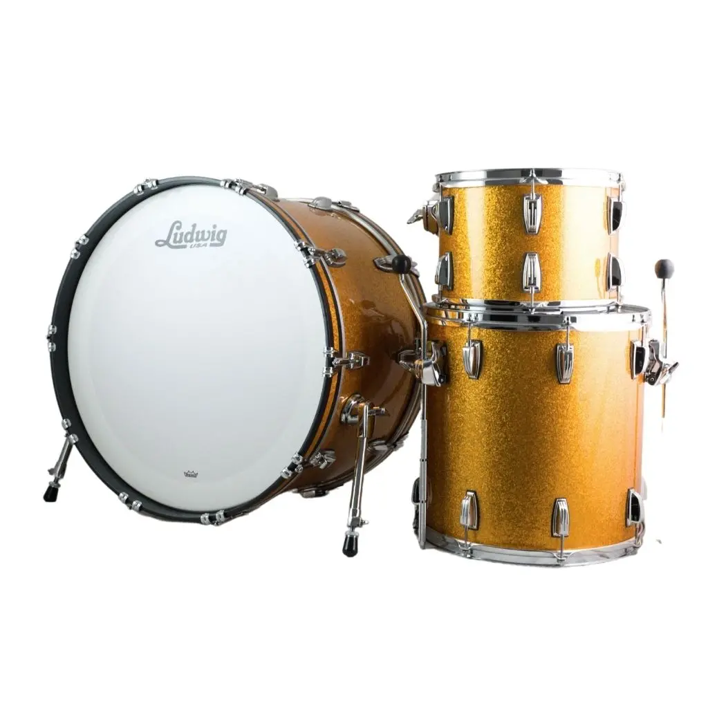 Ludwig Classic Maple 24" Pro Beat 3-Piece Shell Pack - Gold Sparkle 1