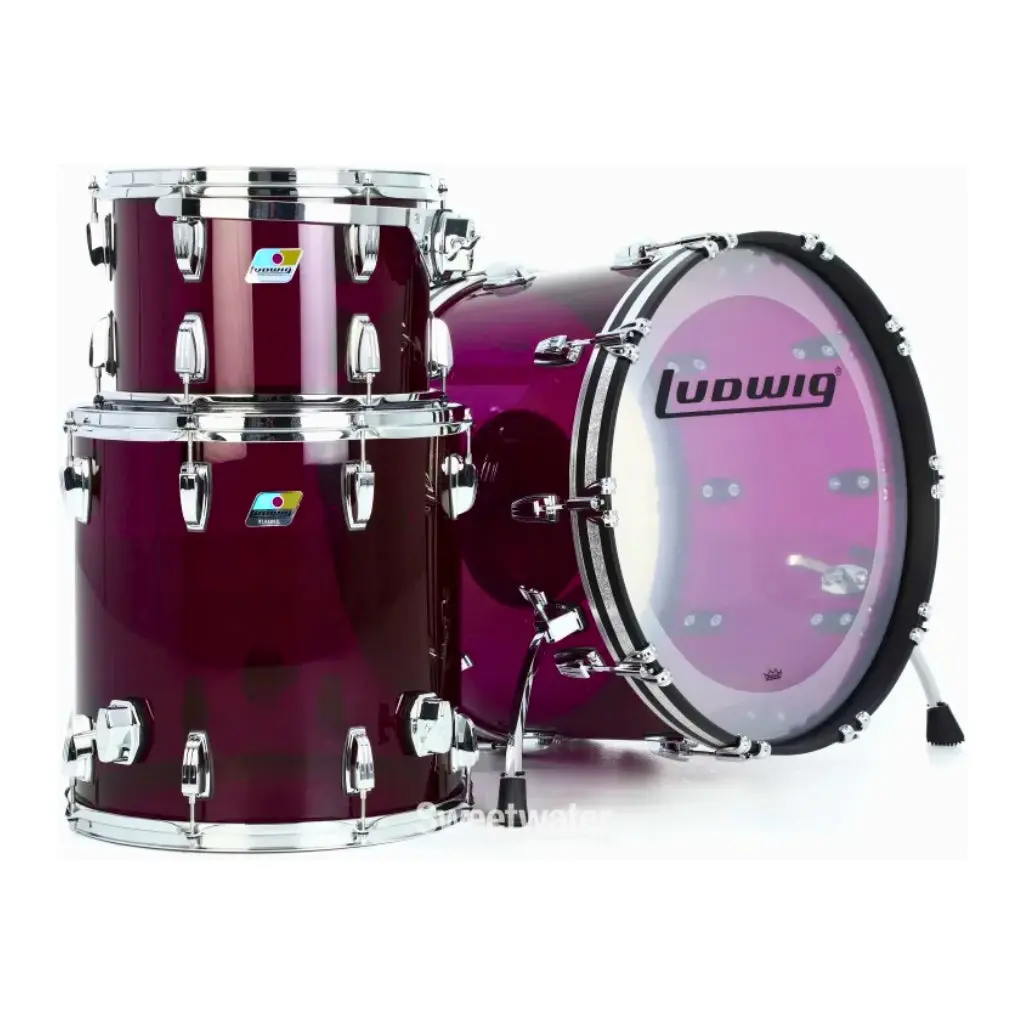 Ludwig Limited Edition Vistalite 3 Piece Fab Shell Pack Purple 1