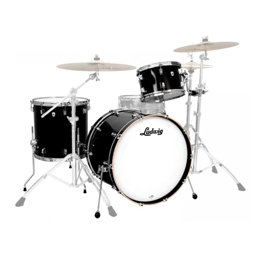 Ludwig Neusonic 3 Piece Outfit 22" Fab In Black Velvet 1