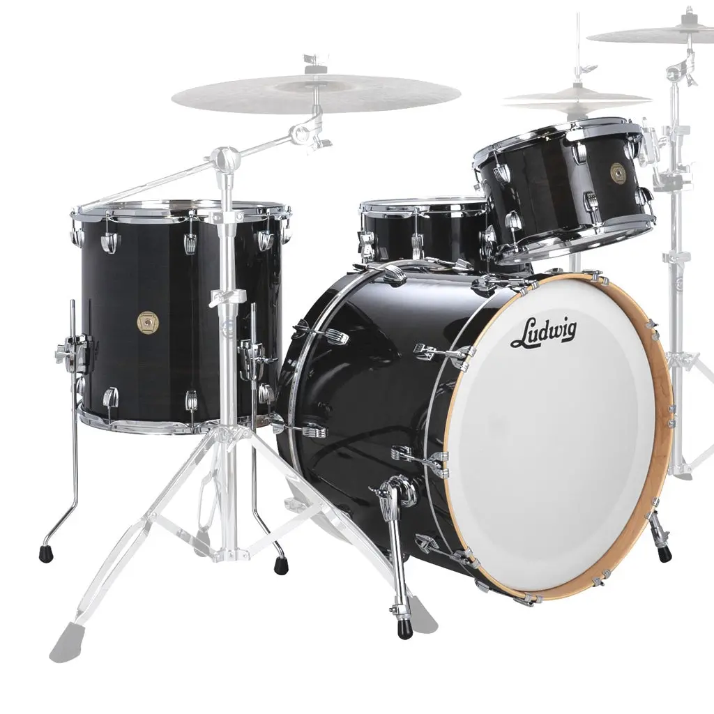 Ludwig Continental 22" 4Pc Shell Pack - Black Lacquer 1