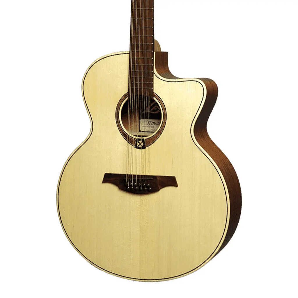 Lag T177 12-String Jumbo Acoustic/Electric Guitar - Natural 1