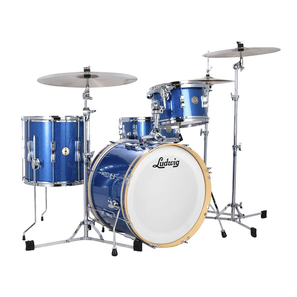 Ludwig Continental Club 20" Downbeat Plus 4-Piece Shell Pack - Blue Sparkle 1