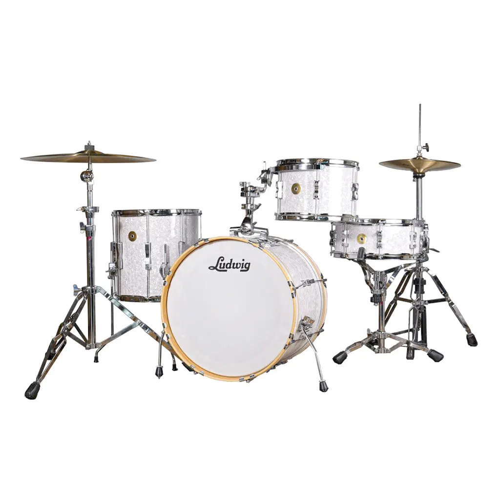 Ludwig Continental Club 20" Downbeat Plus 4-Piece Shell Pack - White Marine 1