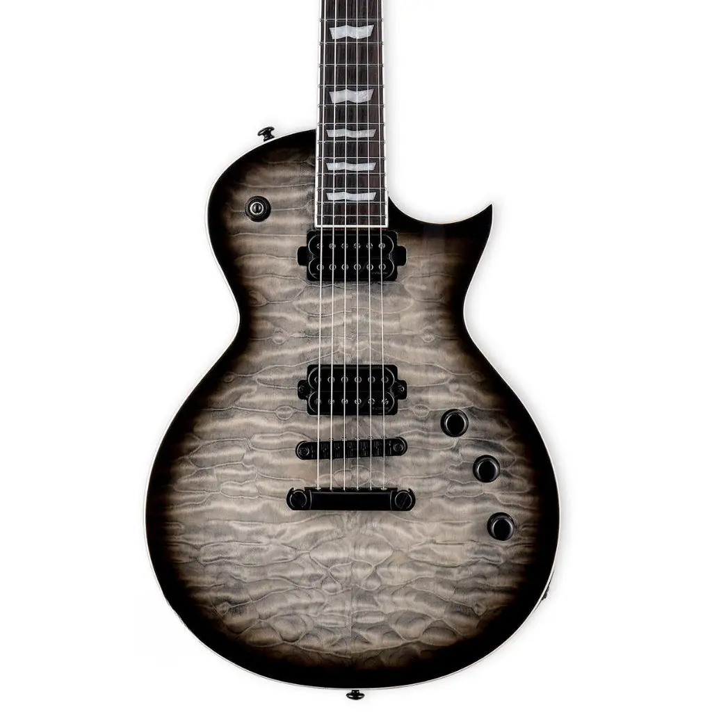 Esp Ltd Ec-1000T Quilted Maple Electric Guitar - Charcoal Burst 1
