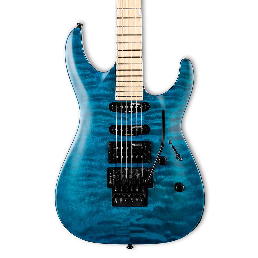 Esp Ltd Mh203 Quilted Maple See Thru Blue 1
