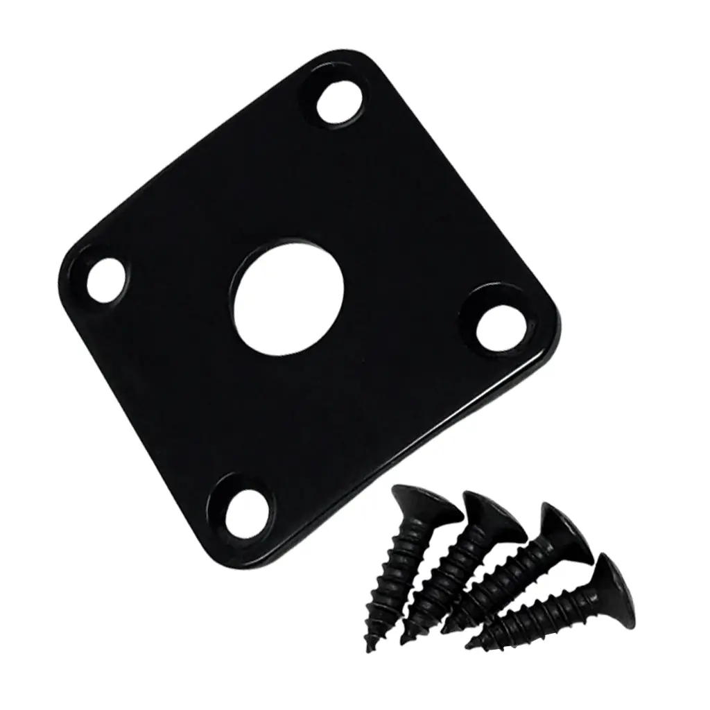 Eagle Les Paul Style Plastic Jack Plate - Black 1