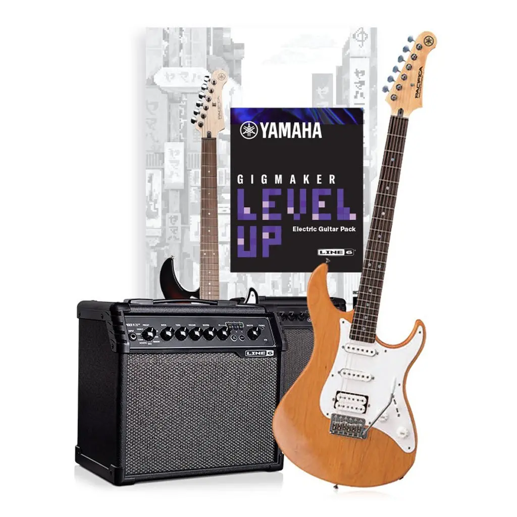 Yamaha Gigmaker Level Up - Yellow Natural Satin Electric Guitar Pack 1