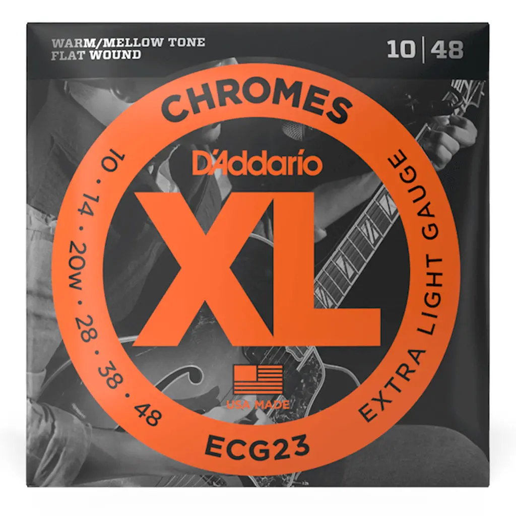 D'addario - Ecg23 Chromes Flatwound Electric Strings -.010-.048 Extra Light 1