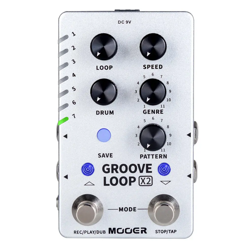 Mooer Dual Footswitch 'Groove Loop X2' Stereo Looper Guitar Effects Pedal 1