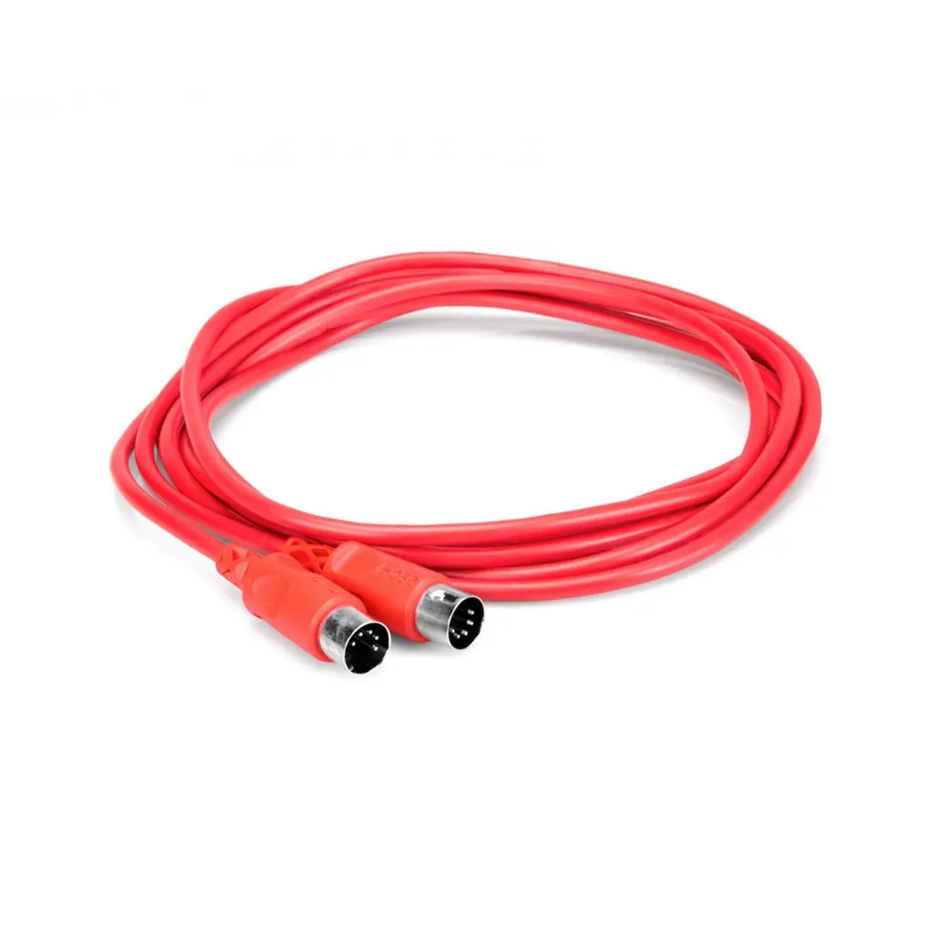 Hosa Technology 5-Pin Din To Same Midi Cable 3Ft - Red 1