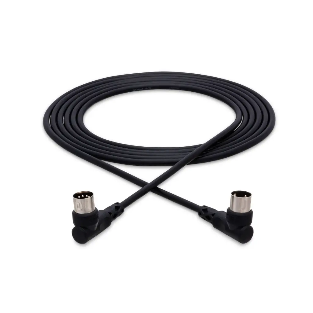 Hosa Technology Right-Angle 5-Pin Din To Same Midi Cable 10Ft 1