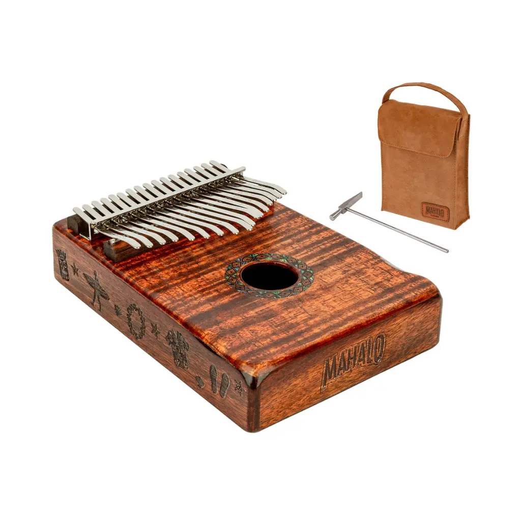 Mahalo - 17 Note Kalimba - Photo Flame Koa 1
