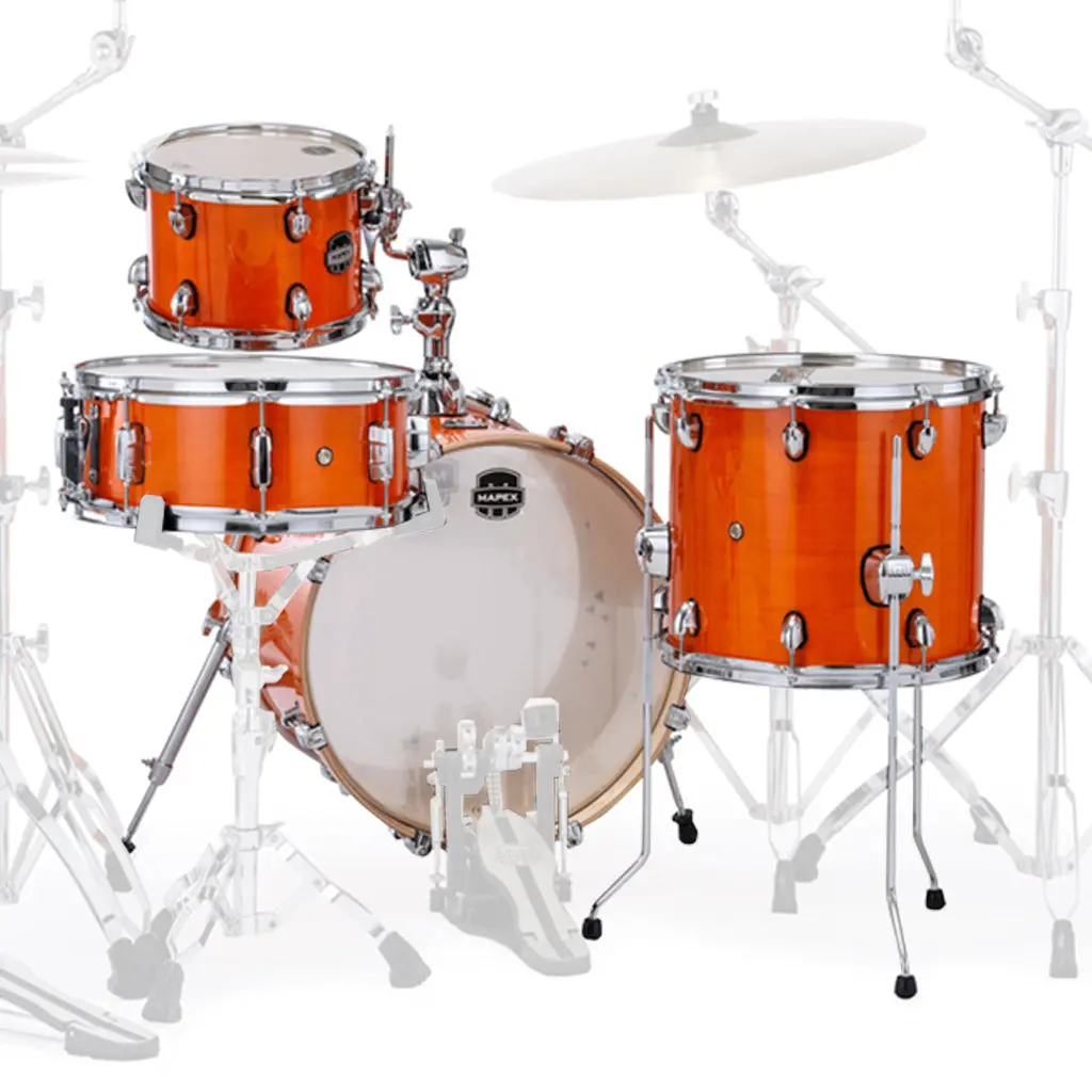 Mapex Mars Maple 4-Piece Bop Shell Pack - Glossy Amber 2