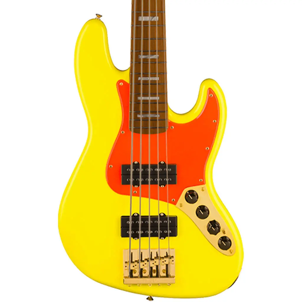 Fender Mononeon Jazz Bass® V, Maple Fingerboard, Neon Yellow 1