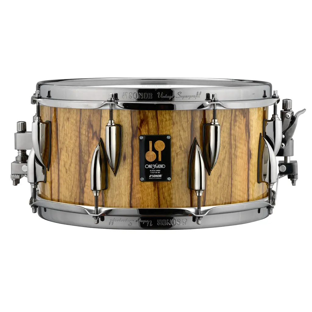 Sonor "One Of A Kind" 13"X6.5" 9-Ply Maple With Black Limba & Case 1
