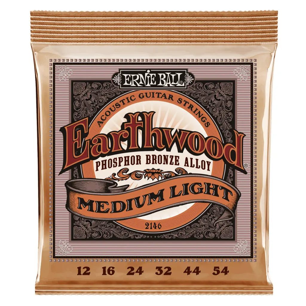 Ernie Ball Earthwood Medium Light Phosphor Bronze Acoustic Guitar String, 12-54 Gauge 1