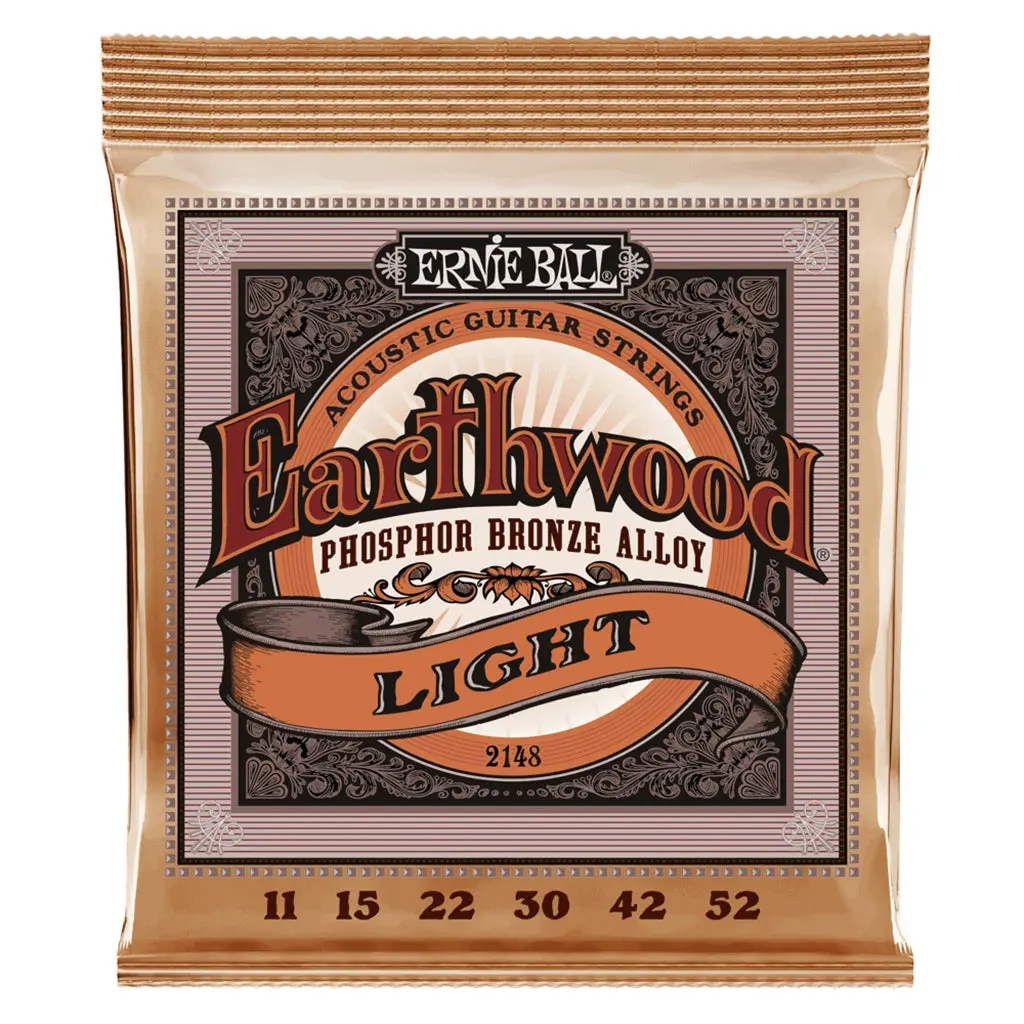 Ernie Ball Earthwood Light Phosphor Bronze Acoustic Guitar String, 11-52 Gauge 1