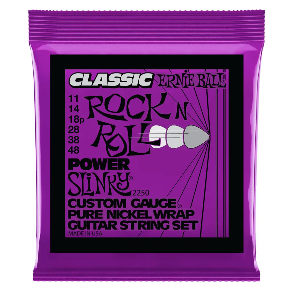 Ernie Ball Power Slinky Classic Rock N Roll Pure Nickel Wrap Electric Guitar Strings - 11-48 Gauge 1