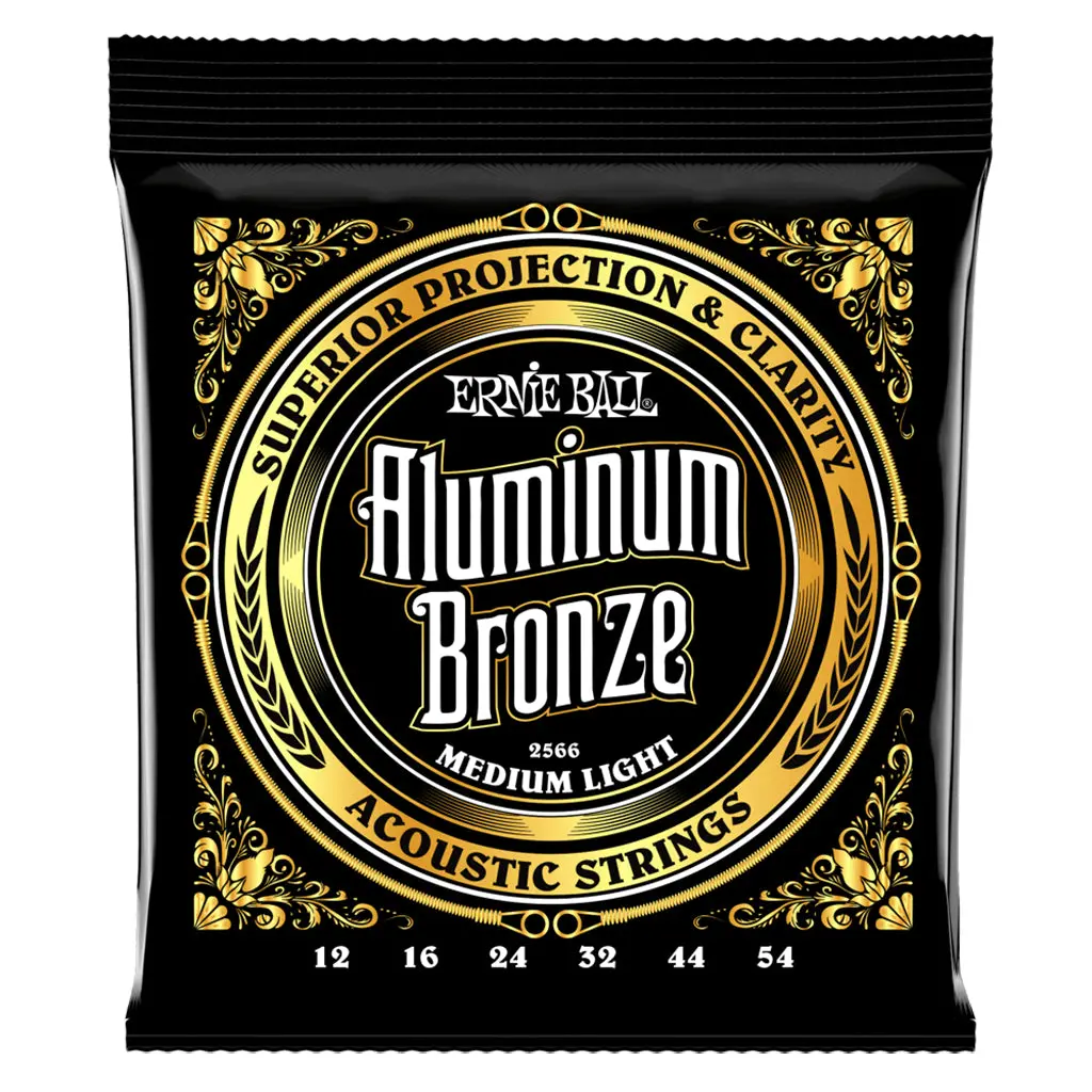 Ernie Ball Medium Light Aluminum Bronze Acoustic Guitar Strings, 12-54 Gauge 1