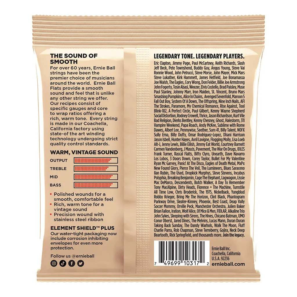 Ernie Ball Medium-Light Flatwound Electric Guitar Strings - 12-52 Gauge 2