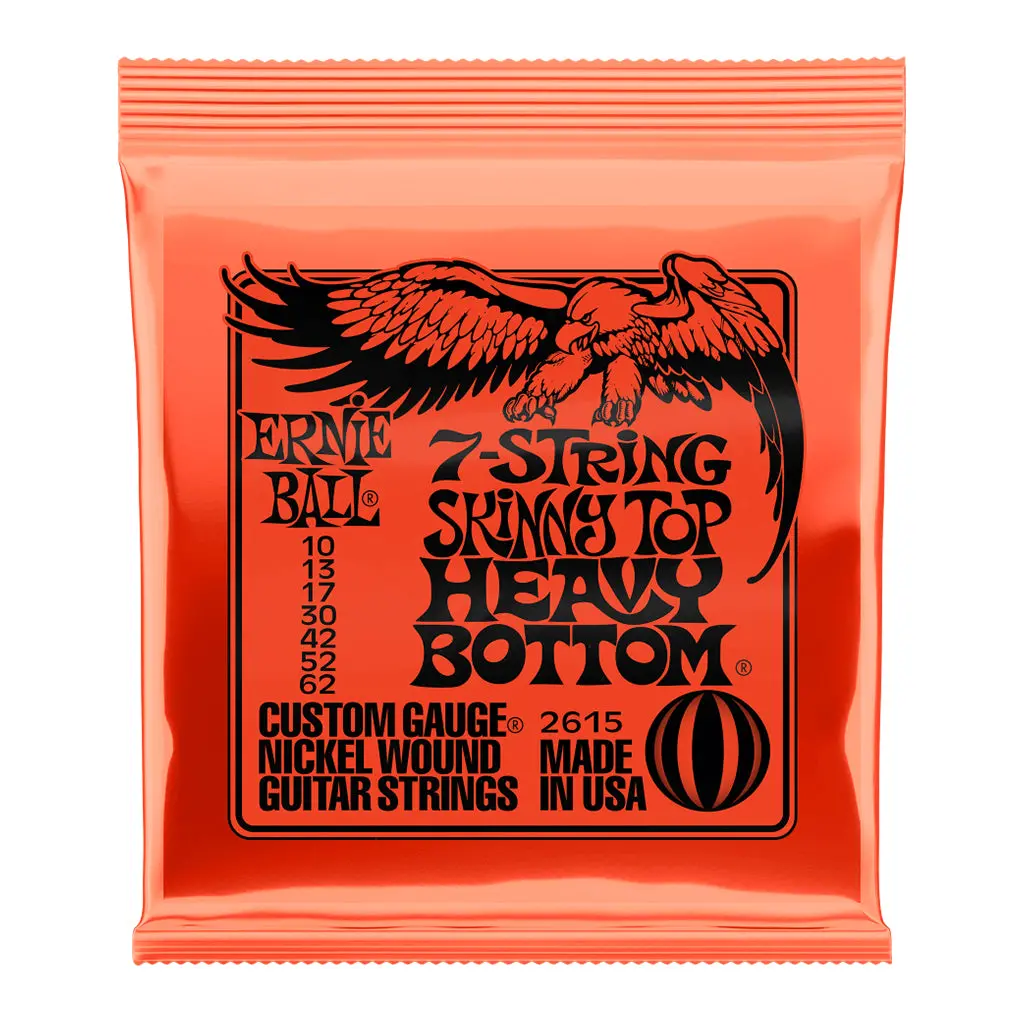 Ernie Ball Skinny Top Heavy Bottom Slinky 7-String Nickel Wound Electric Guitar Stings 10-62 Gauge 1