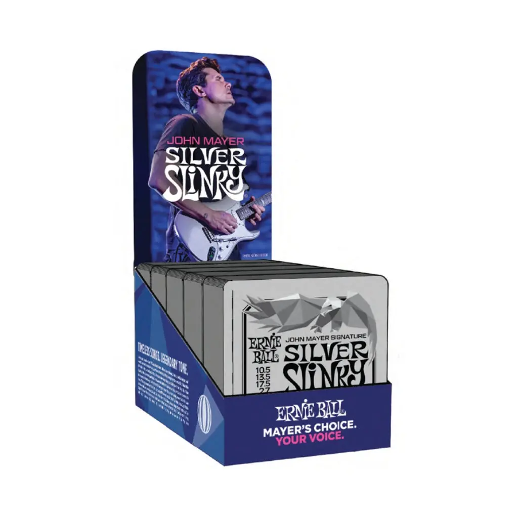 Ernie Ball John Mayer Silver Slinky Nickel Wound Electric Guitar Strings 6 Pack - 10.5-47 Gauge 1