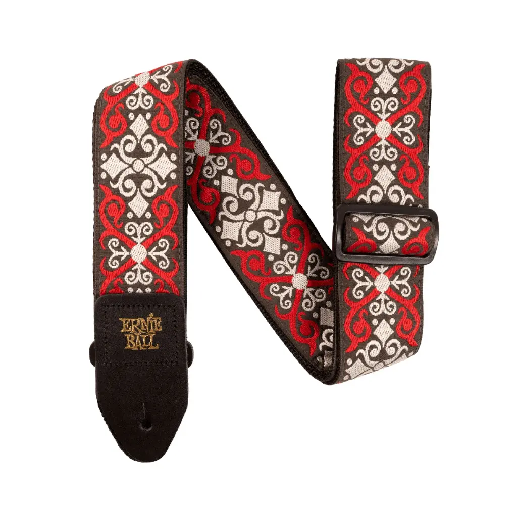 Ernie Ball Jacquard Strap Guitar Strap - Red Trellis 1